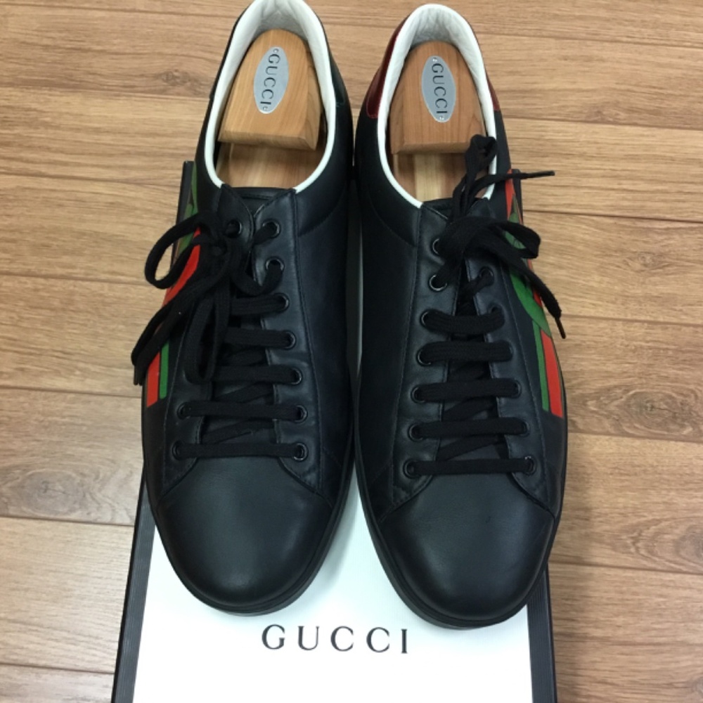 GUCCI MENS ACE G LOGO SNEAKERS SIZE 12 STYLE 576136 - Picture 9 of 10